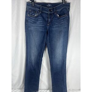 Ann Taylor LOFT Women's Size 27 / 4p Modern Straight Low Rise Stretch Blue Jeans